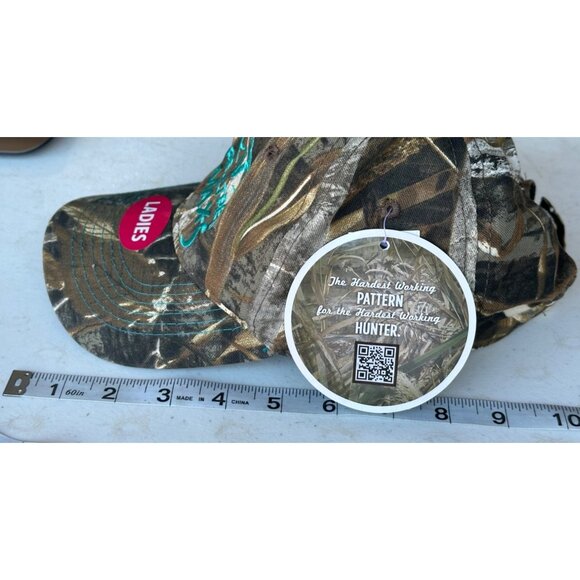 Ladies Realtree Max-5 Camo Teal Blue Baseball Cap Adjustable ONE SIZE (NWT) - Picture 9 of 10